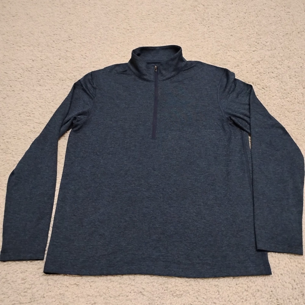 Lululemon Mens Soft Jersey Half Zip Medium Blue Performance Stretch Casual Gym